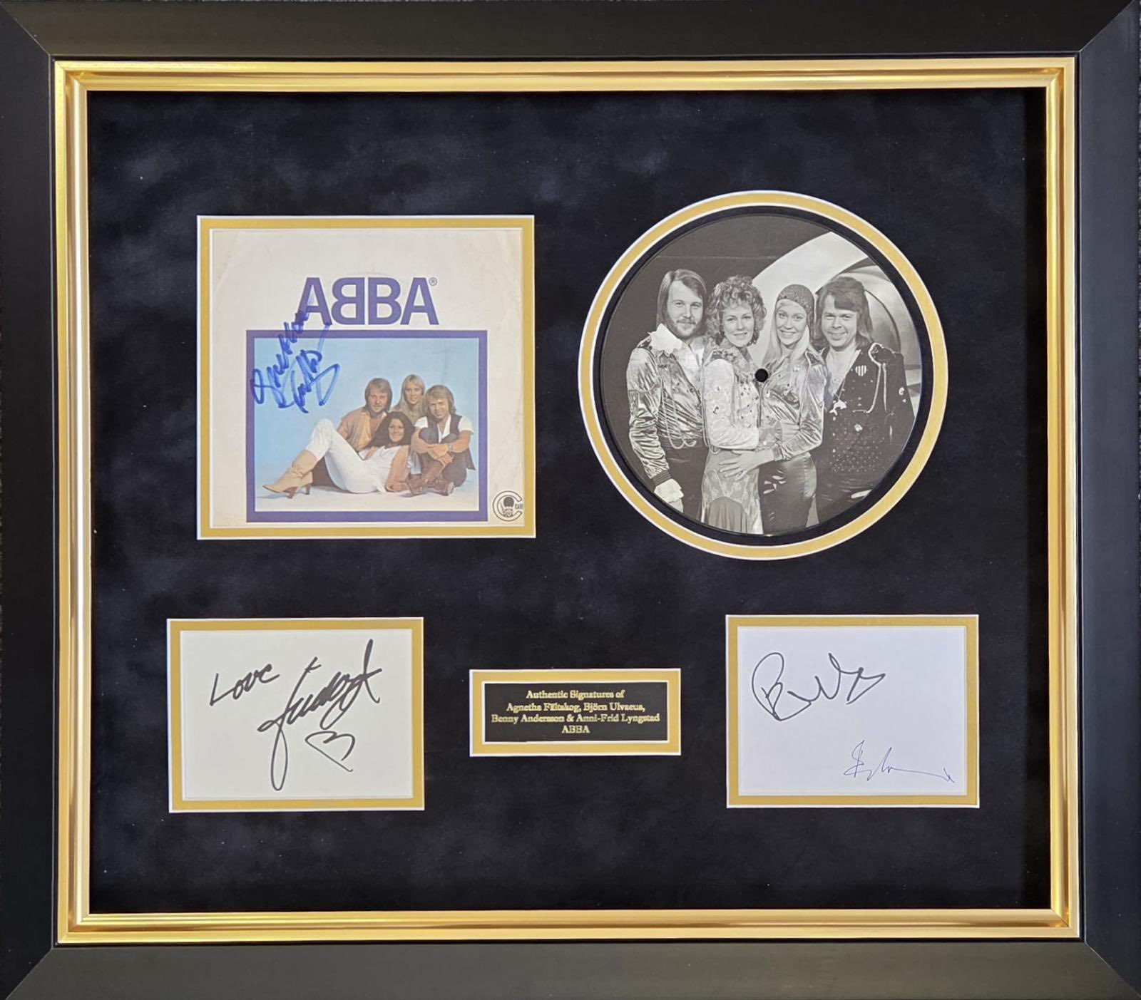 ABBA Björn, Benny, Agnetha and Anni-Frid Signed Montage