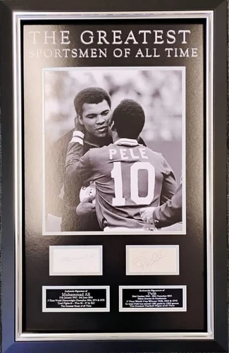 Muhammad Ali & Pele Signed Montage
