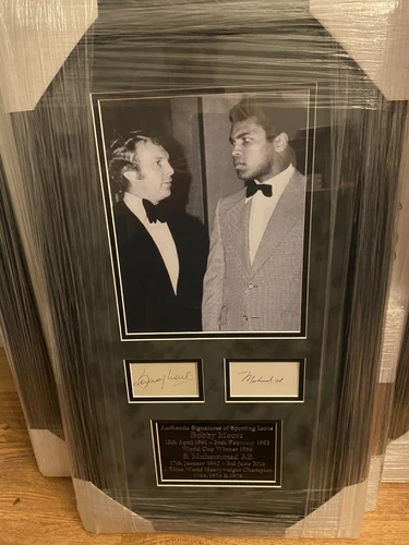 Bobby Moore & Muhammad Ali Signed Montage