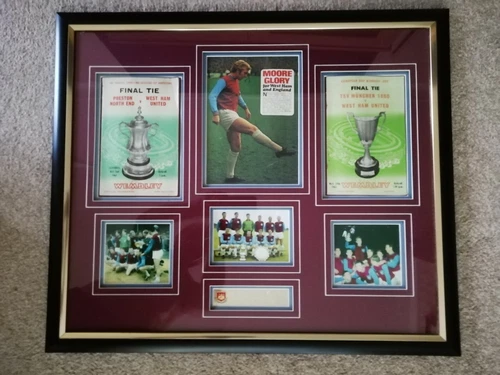 Bobby Moore West Ham United FA Cup & European Cup Winners' Cup Signed Montage