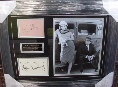Warren Beatty and Faye Dunaway Bonnie and Clyde Signed Montage