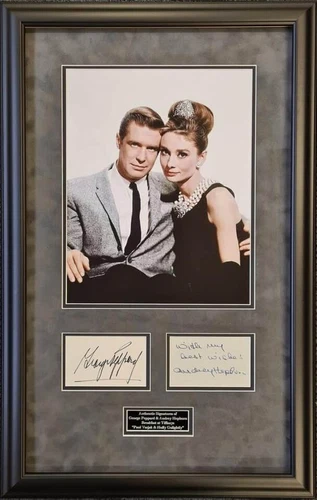 Audrey Hepburn & George Peppard Breakfast at Tiffany's Signed Montage