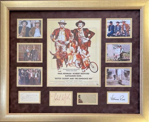 Butch Cassidy and the Sundance Kid Signed Montage - Newman, Redford, Ross