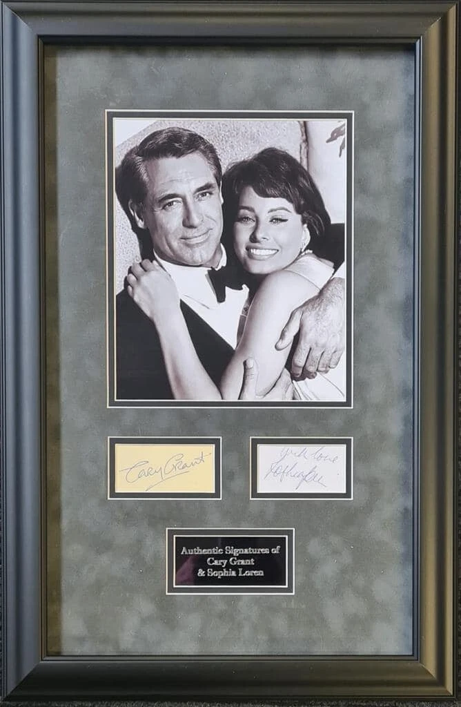Cary Grant and Sophia Loren Signed Montage