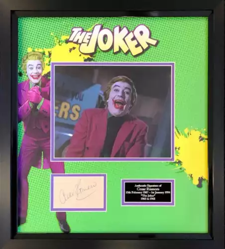Cesar Romero Joker Batman Signed Montage
