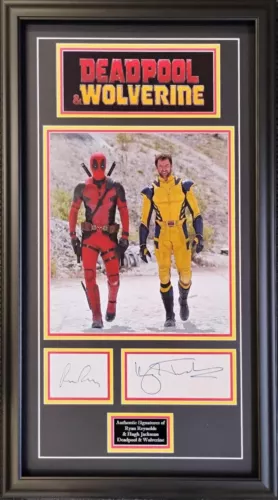 Ryan Reynolds and Hugh Jackman Deadpool and Wolverine Signed Montage