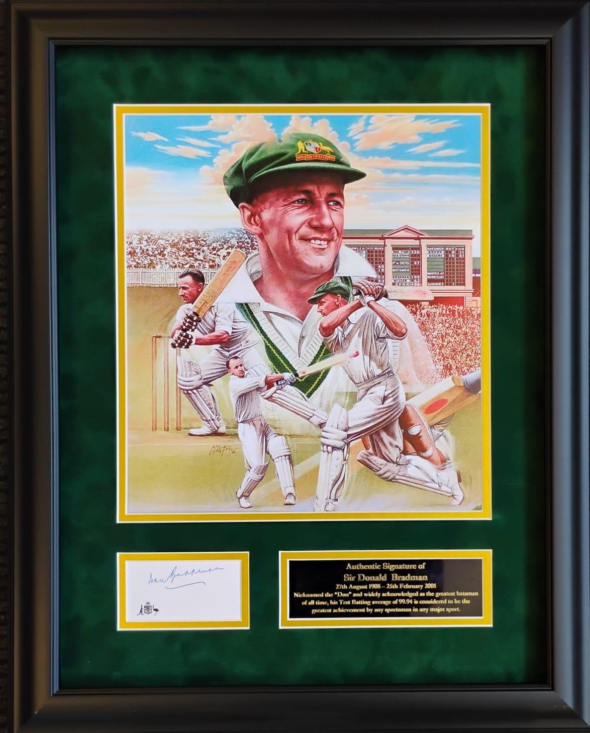 Sir Donald Bradman Signed Montage