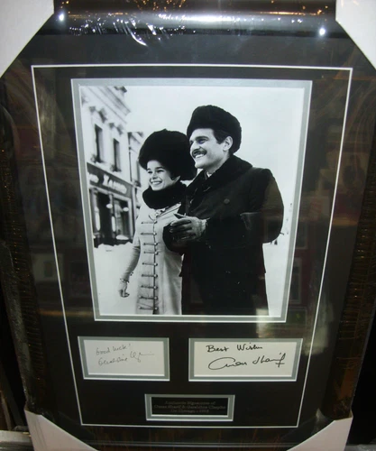 Omar Sharif and Geraldine Chaplin Dr Zhivago Vintage Signed Montage