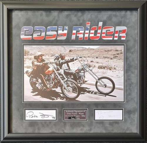 Peter Fonda and Dennis Hopper Easy Rider Signed Montage