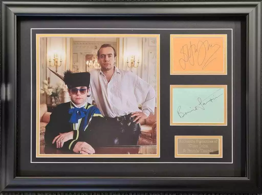 Elton John and Bernie Taupin Signed Montage