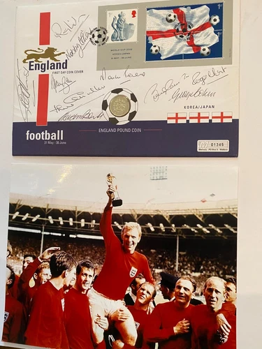 Bobby Moore Signed 1966 Montage