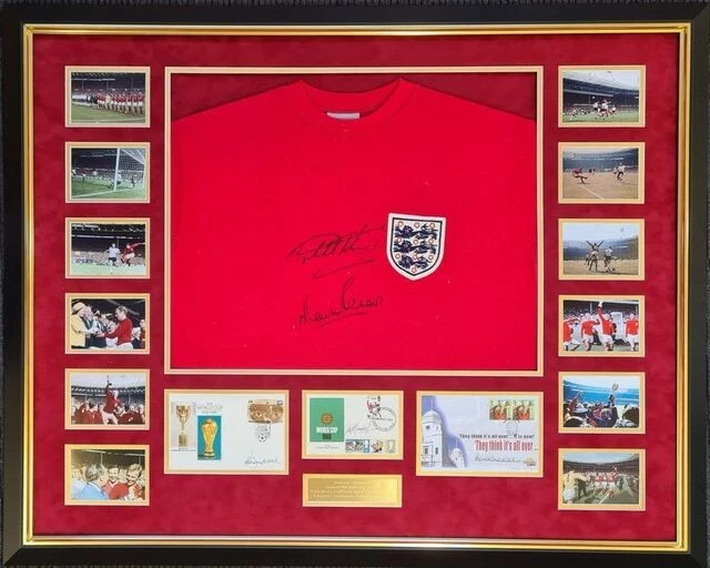 1966 Signed Shirt by Geoff Hurst, Martin Peters, Bobby Moore & Alf Ramsey