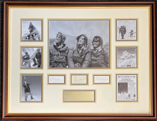 Summit of Everest 1953 - Hillary, Tenzing Norgay & John Hunt Signed Montage