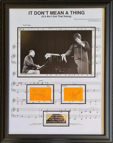 Ella Fitzgerald and Duke Ellington Signed Montage