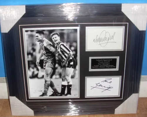 Sold: Paul Gascoigne and Vinny Jones Signed Montage