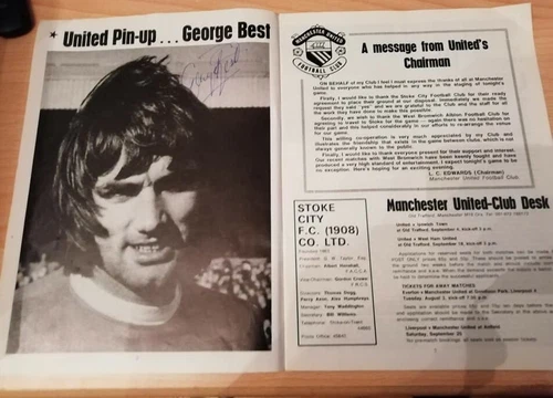 George Best Signed 1972 Programme