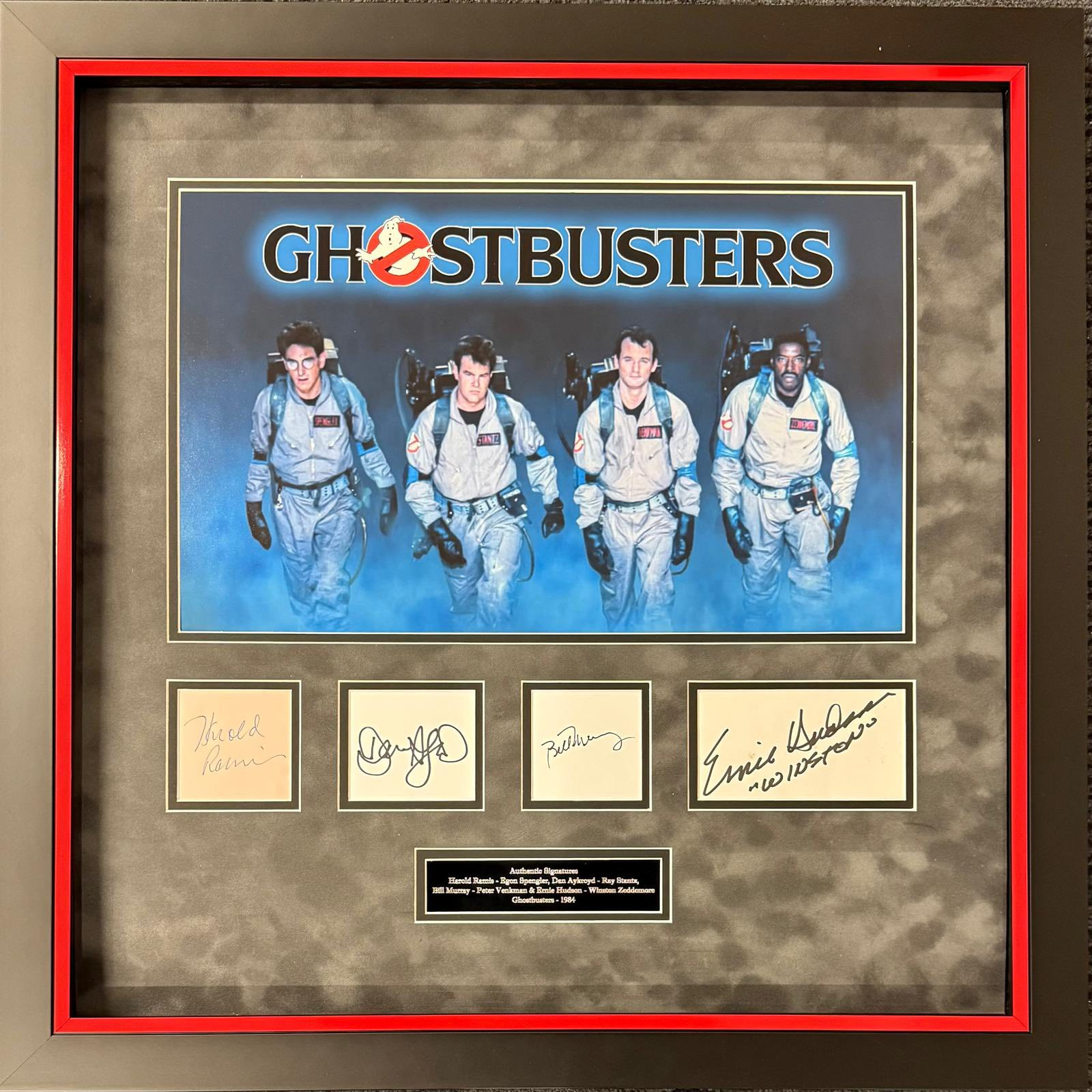 Ghostbusters Full Cast Signed Montage – Ramis, Aykroyd, Murray & Hudson