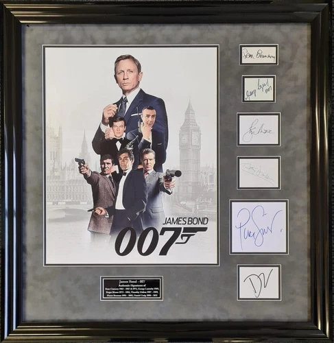 James Bond 007 All Bonds Signed Montage - Connery, Lazenby, Moore, Dalton, Brosnan, Craig