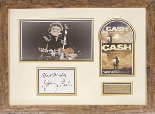 Johnny Cash Signed Montage