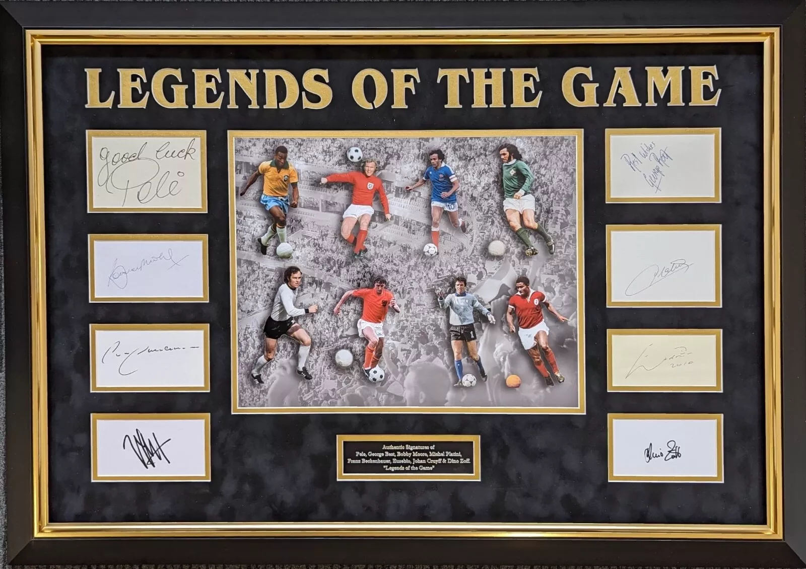 Legends of the Game Signed Montage - Pele, Beckenbauer, Best & More