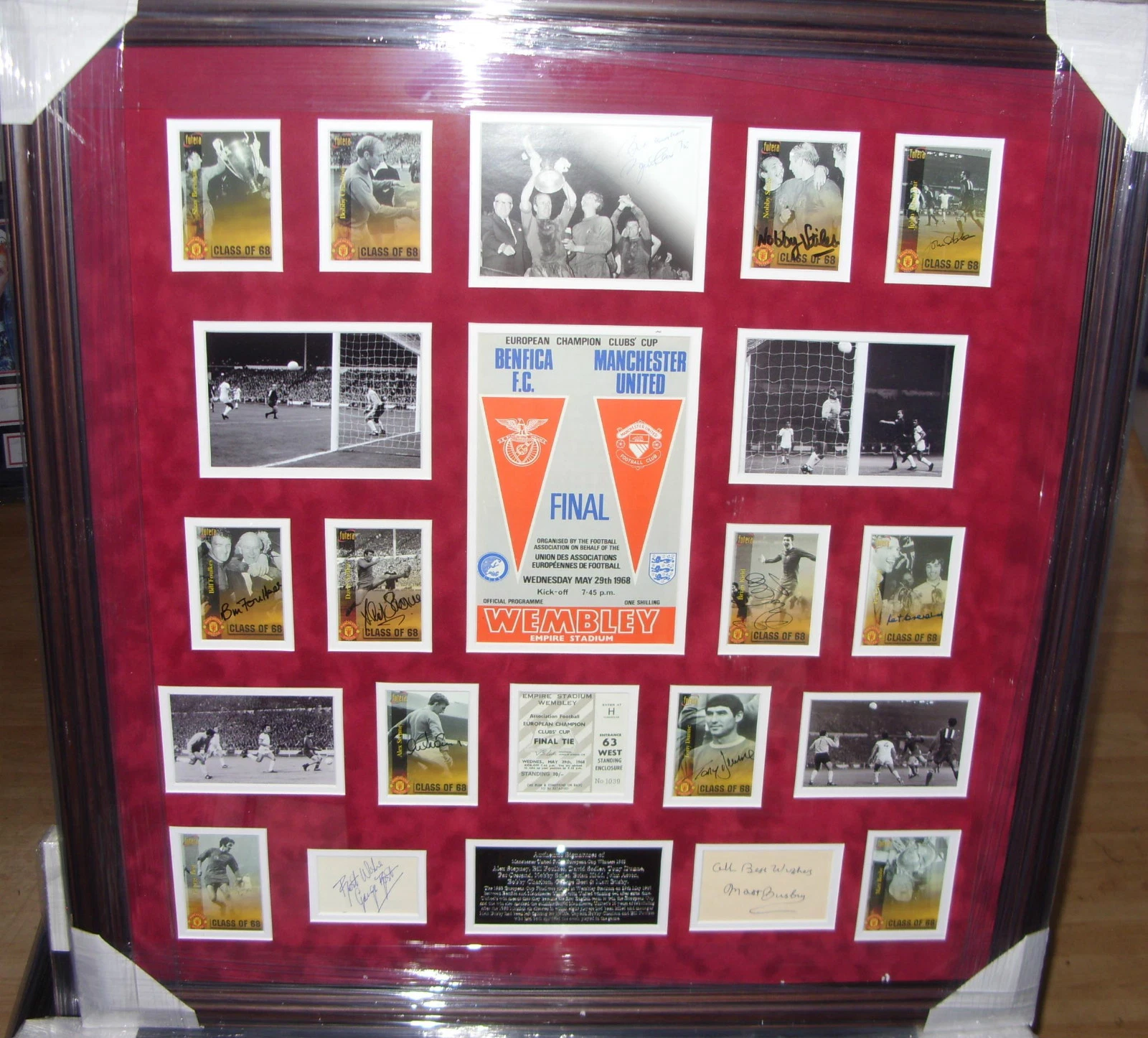 Manchester United 1968 European Cup Winners Signed Montage