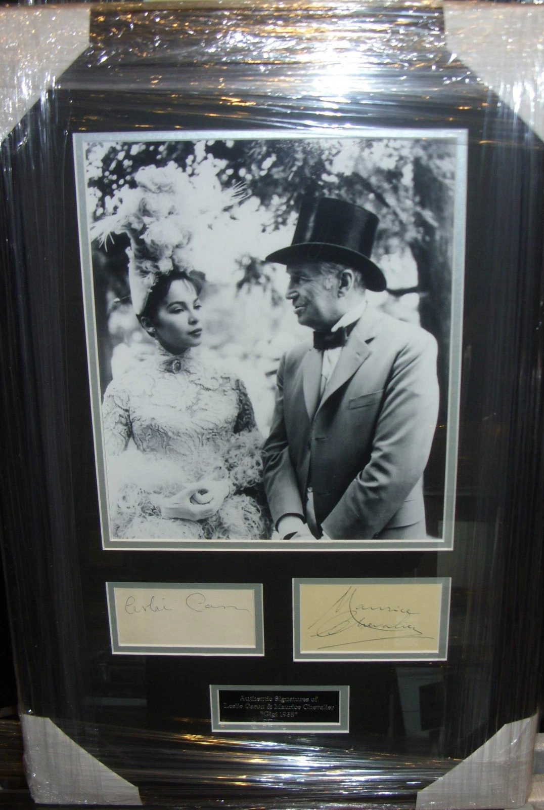 Maurice Chevalier and Leslie Caron Gigi Vintage Signed Montage