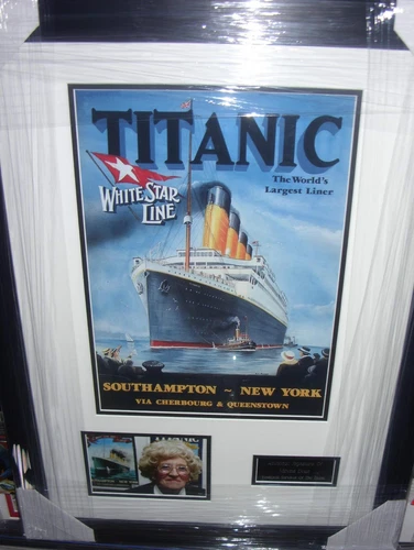 Millvina Dean - Youngest Titanic Survivor - Vintage Signed Montage