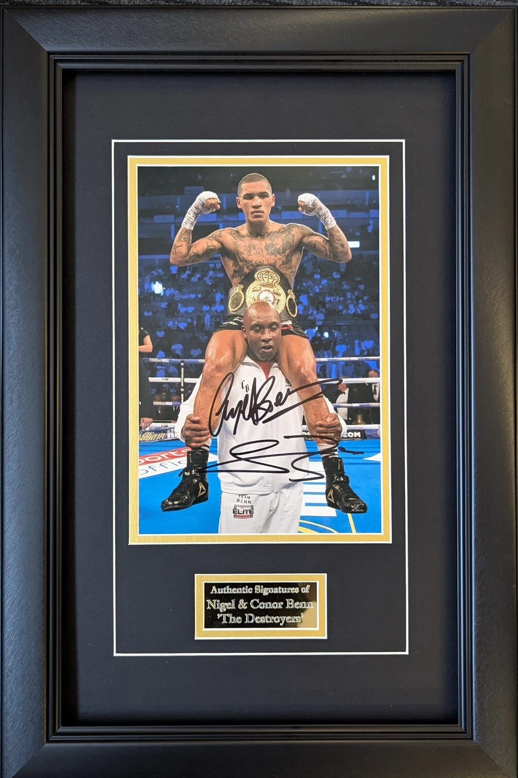 Nigel Benn and Conor Benn Signed Montage