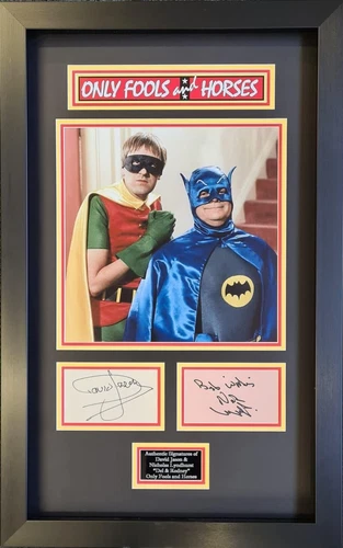 David Jason Nicholas Lyndhurst Only Fools and Horses Batman Robin Signed Montage