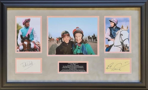 Lester Piggott and Frankie Dettori Signed Montage