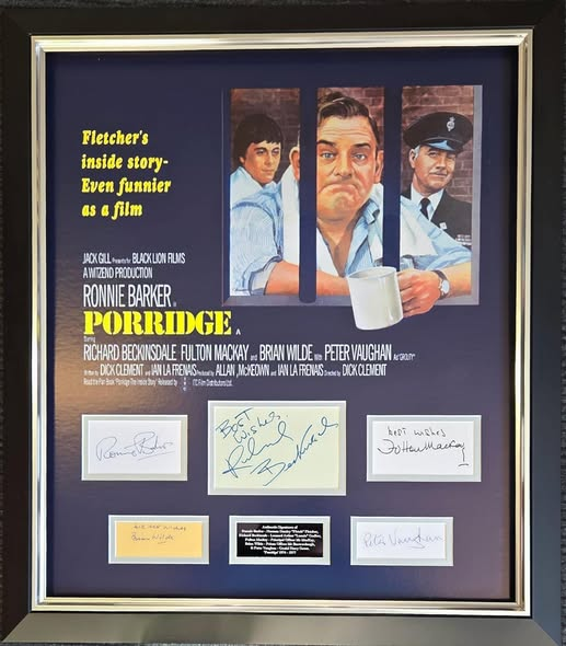 Porridge Barker, Beckinsale, Mackay, Wilde, Vaughan Signed Montage