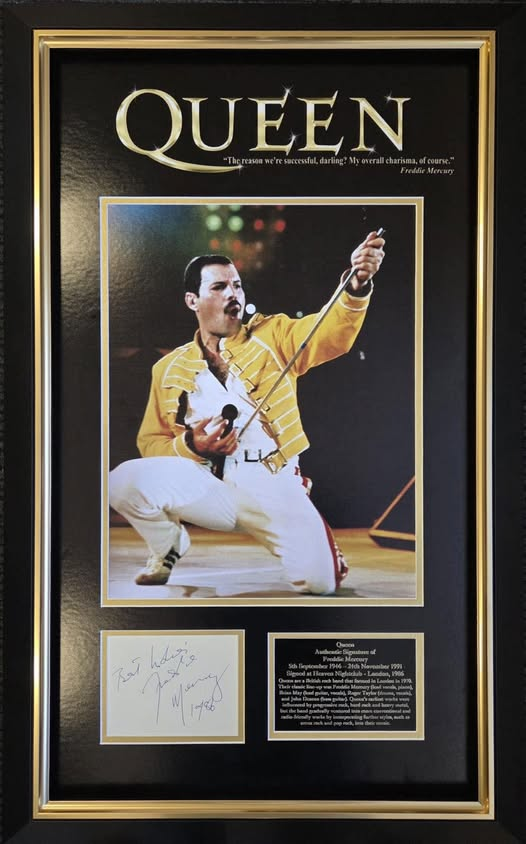 Queen – Freddie Mercury Authentic Signature Signed Montage
