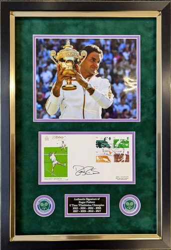 Roger Federer 8-Time Wimbledon Champion Signed Montage