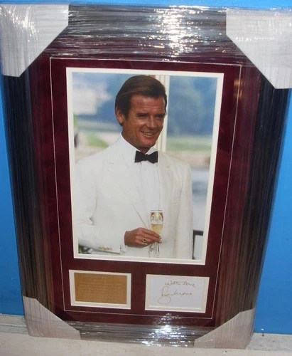 Roger Moore 007 Signed Montage
