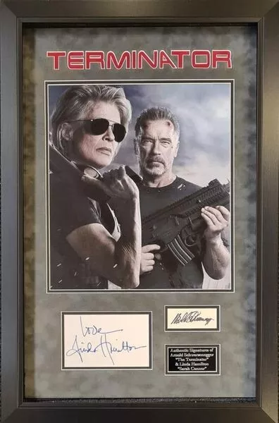 Arnold Schwarzenegger and Linda Hamilton Terminator Signed