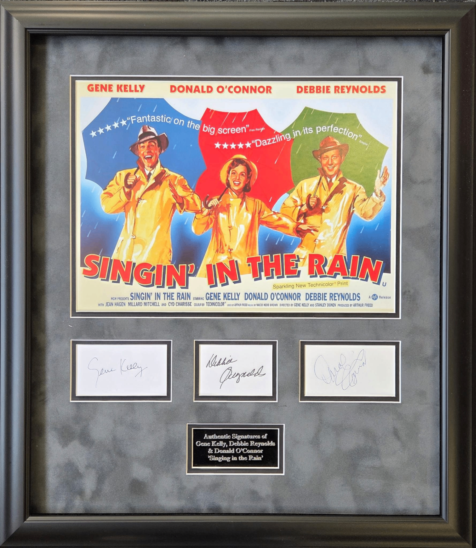Singin' in the Rain – Kelly, Reynolds & O'Connor Signed Display