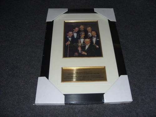 Alex Higgins & Six Snooker World Champions 1969-1989 Signed Montage
