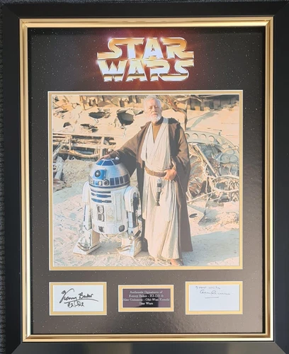 Alec Guinness and Kenny Baker Star Wars Signed Montage