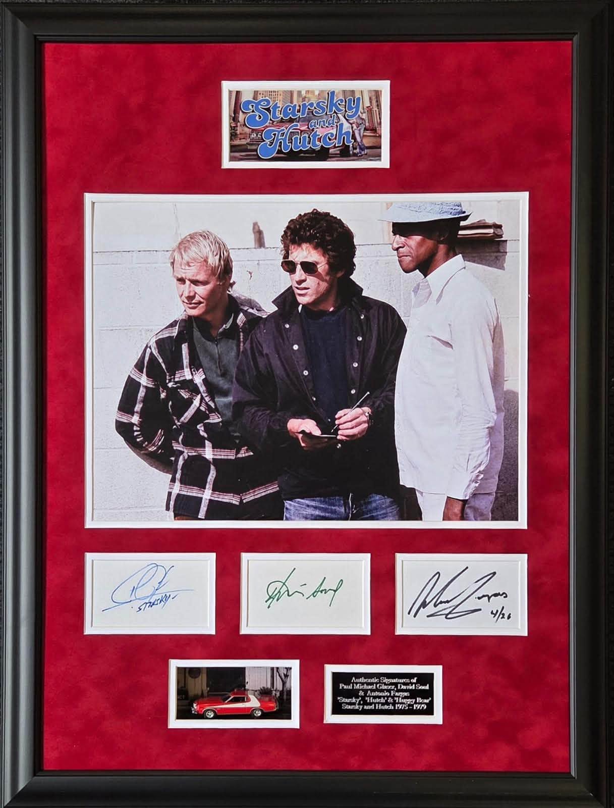 Starsky and Hutch Triple-Signed Cast Display