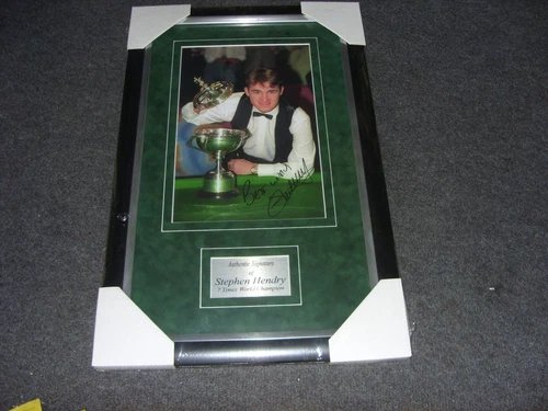 Stephen Hendry 7 Times World Snooker Champion Signed Montage