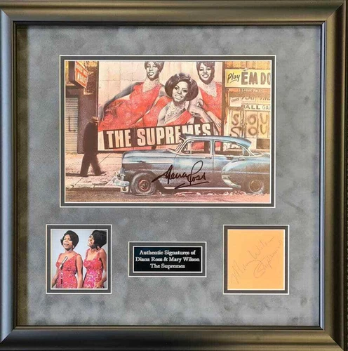 Diana Ross and Mary Wilson The Supremes Signed Montage