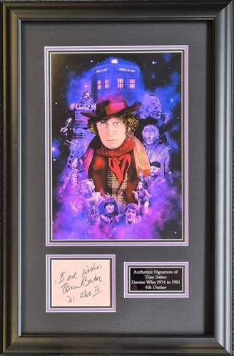 Tom Baker 4th Doctor Who Signed Montage
