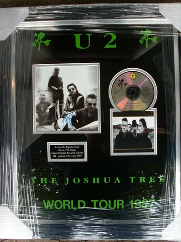U2 Signed Montage - Bono, The Edge, Larry Mullen Jr & Adam Clayton - Joshua Tree Tour
