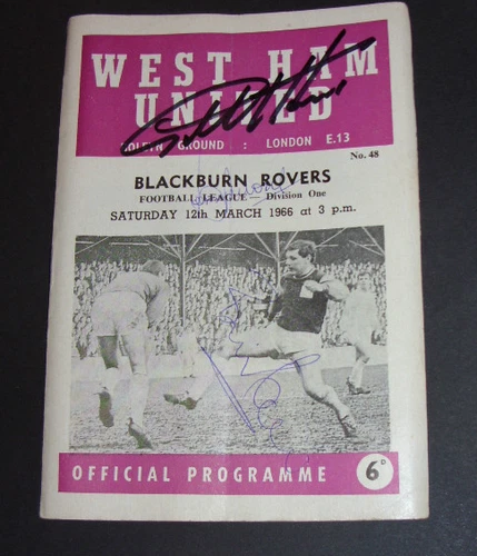 Bobby Moore, Geoff Hurst, Brian Dear West Ham United Signed Programme