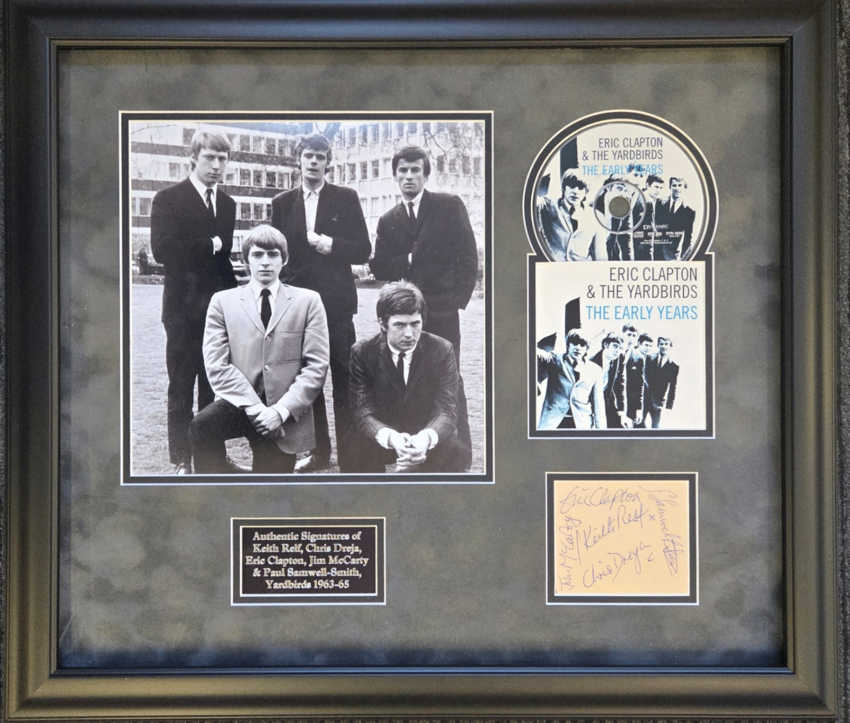 The Yardbirds - Clapton, Relf, Dreja, Samwell-Smith, McCarty Signed
