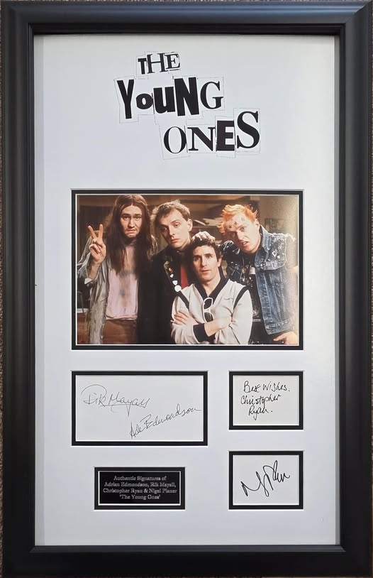 The Young Ones Signed Montage – Edmondson, Mayall, Planer & Ryan